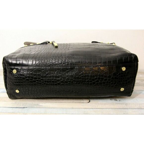 LARGE TUTILO NEW YORK CROCO VEGAN LEATHER ZIP BUSINESS TOTE SHOULDER BAG HANDBAG - Picture 7 of 10